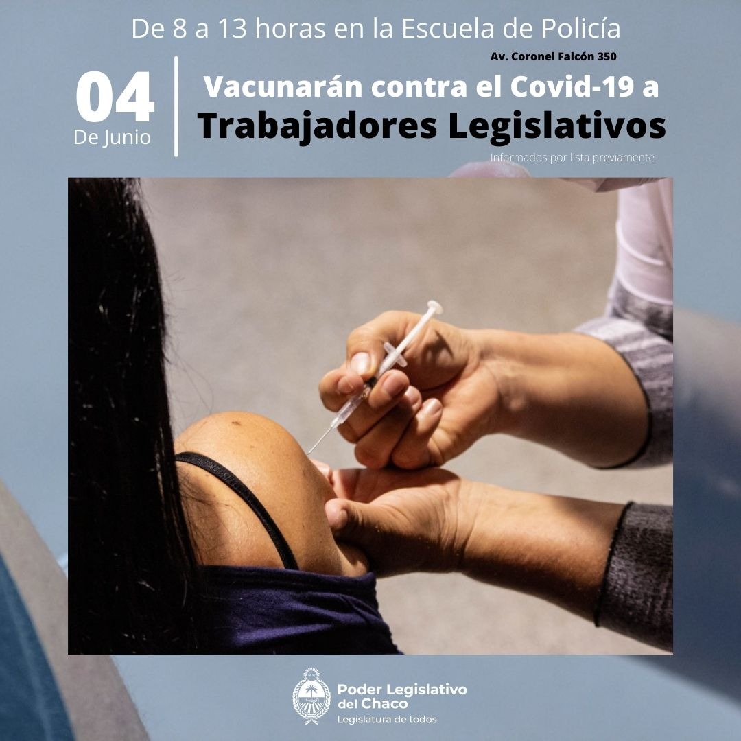 Vacunación contra covid-19:  Personal del poder Legislativo será inoculado este viernes