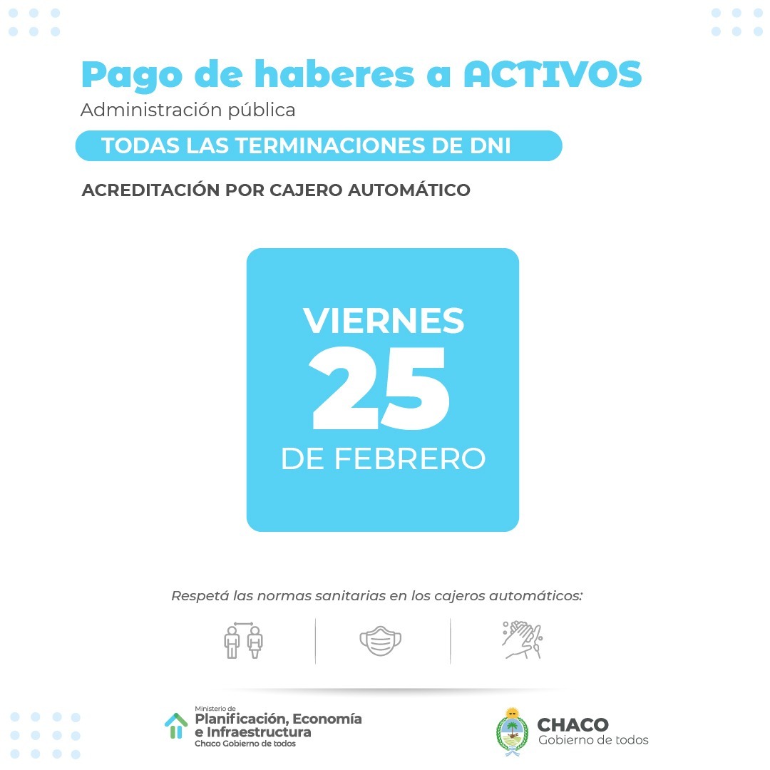 EL 24 Y 25 DE FEBRERO EL GOBIERNO PAGARÁ LOS SALARIOS A ESTATALES 