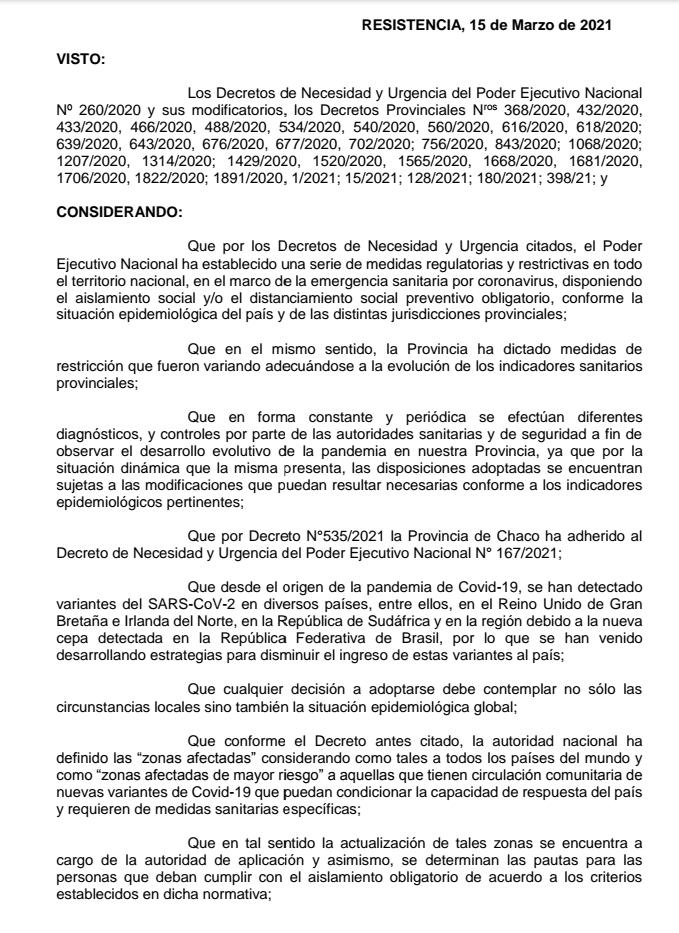 COVID-19: EL GOBIERNO PROVINCIAL DEFINIÓ NUEVAS MEDIDAS QUE REGIRÁN A PARTIR DE ESTE MARTES 16 DE MARZO